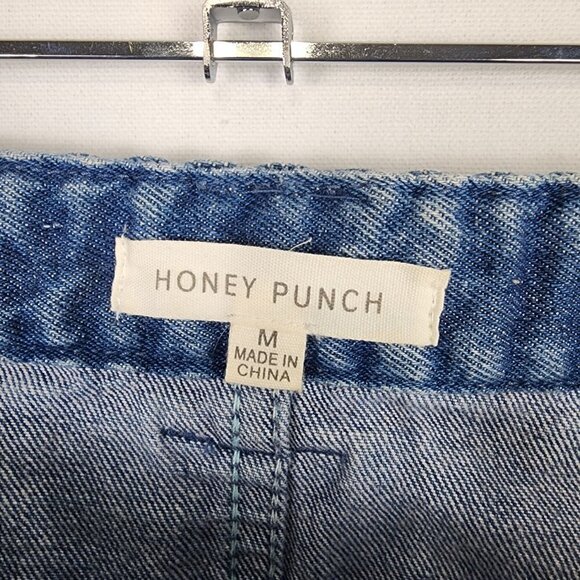 Honey Punch Button Up‎ Braided Waistband Denim Skirt M - Picture 7 of 8